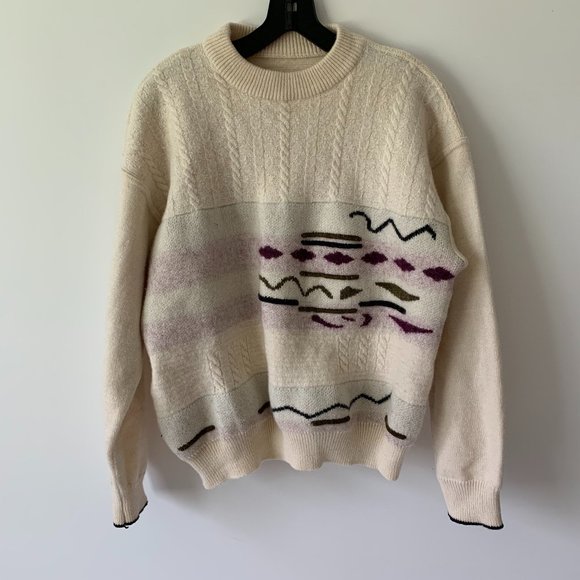 Sweaters - Vintage Cable Knit and Detail Knit Crewneck